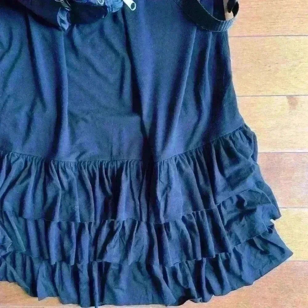 Kensie | Black cotton spaghetti strap dress with ruffles size medium - Picture 3 of 4